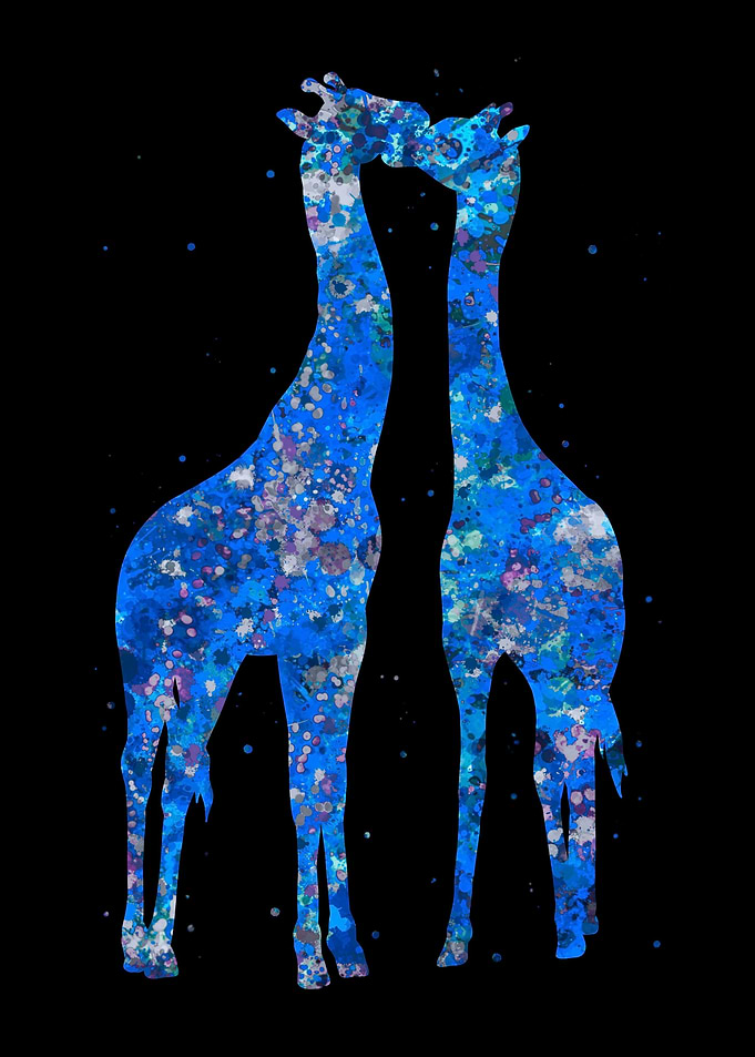 Giraffe cute couple