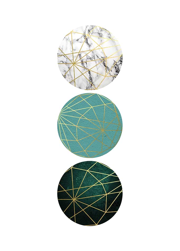 Green teal gold geometric