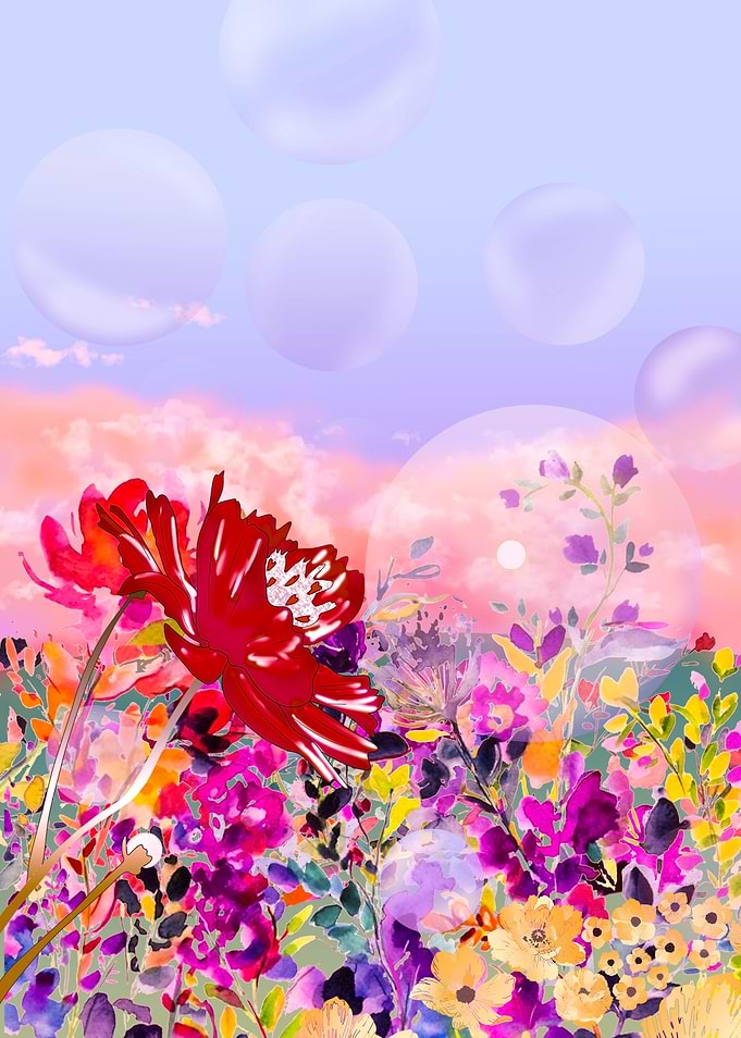Bubbles and flowers