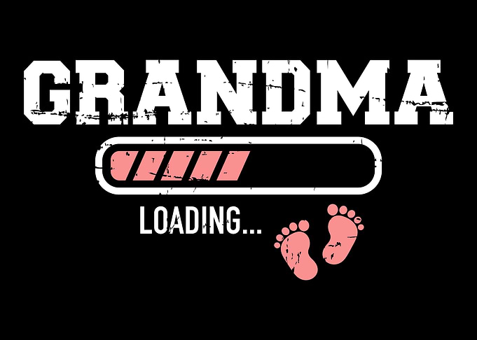 Grandma loading baby feet