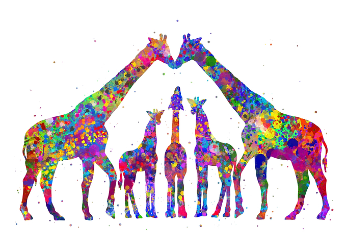 Giraffe family baby
