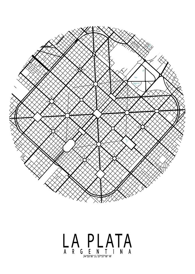 La Plata City Map Circle