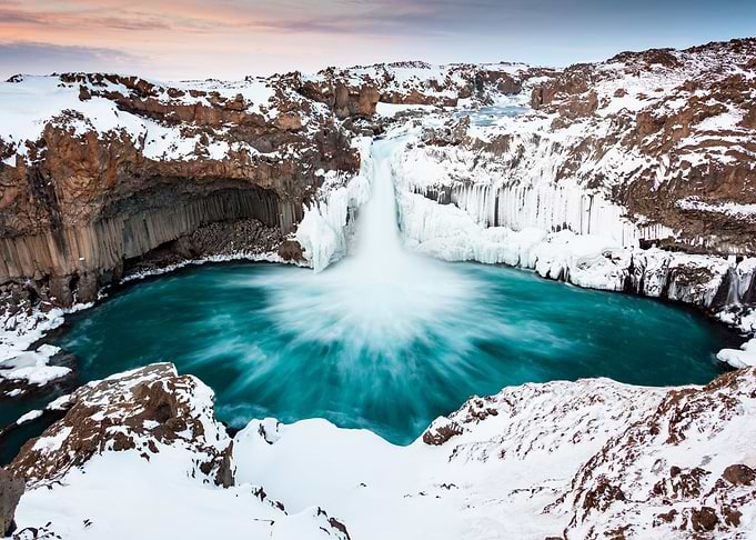 Iceland Falls Nature Snow