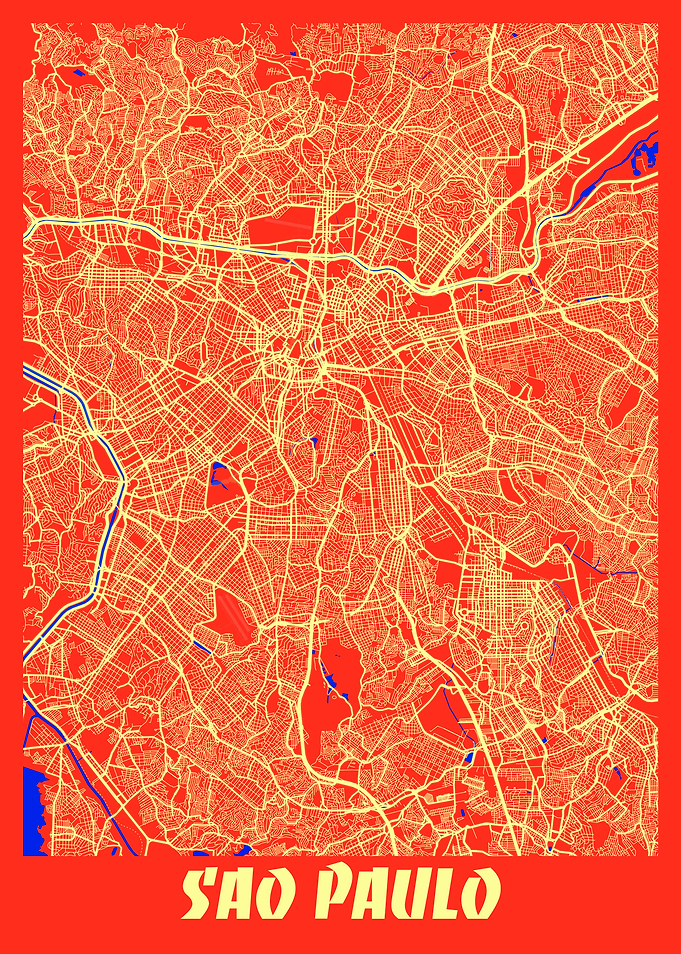 Sao Paulo Retro City Map