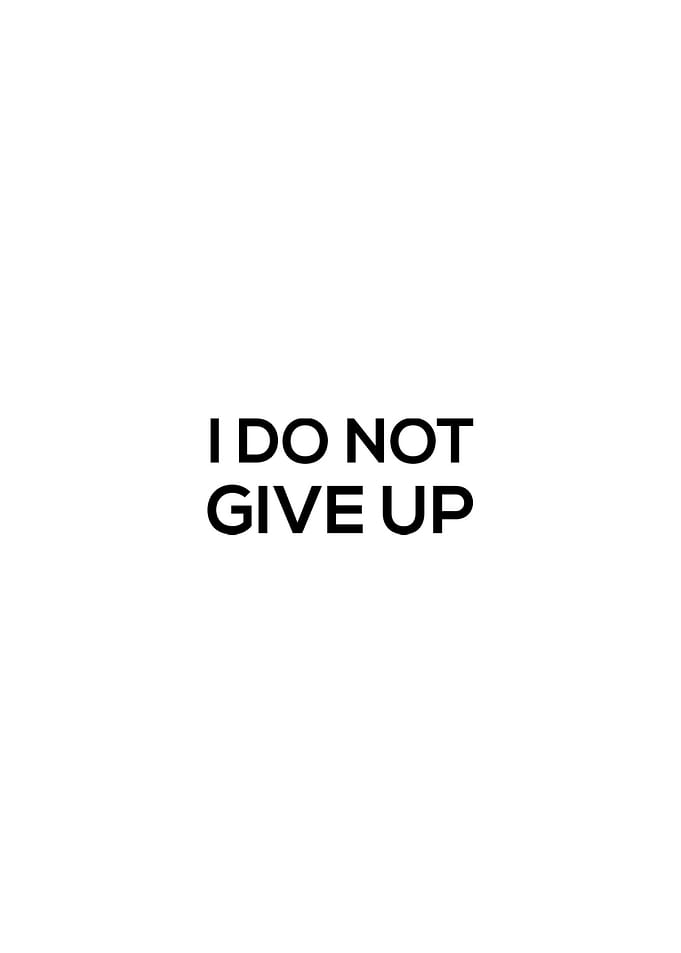 I Do Not Give Up Quote Art