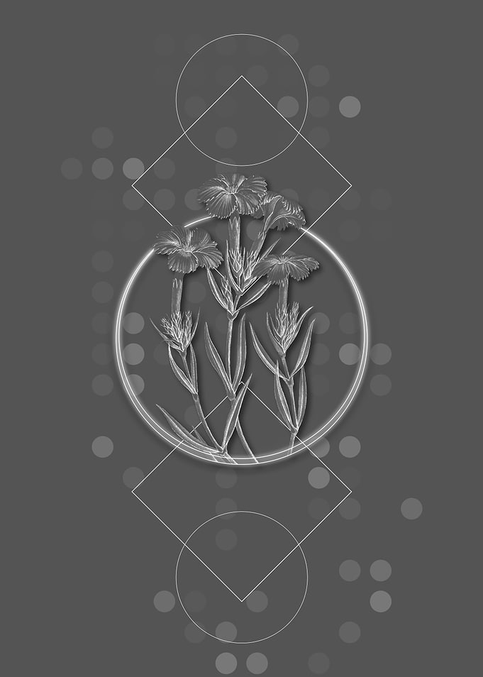 Gray Geometric Tree Pink