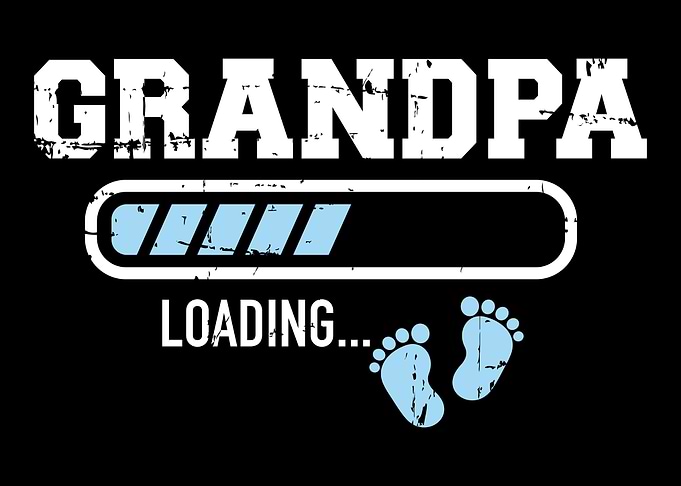 Grandpa loading baby feet