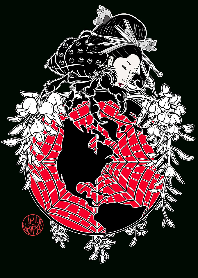 Spider with Geisha face