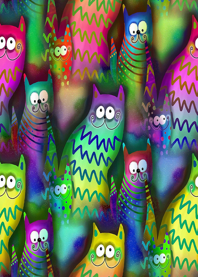Crazy Psychedelic Cats