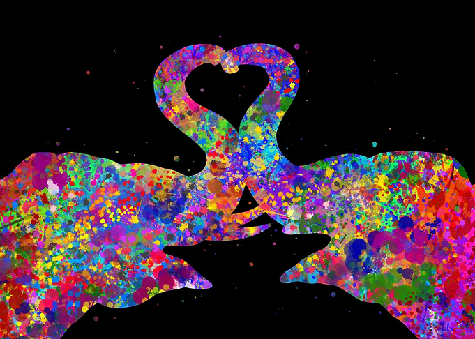 Elephant love watercolor
