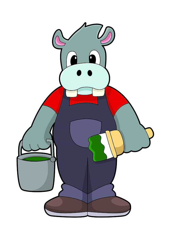 Hippo Painting Bucket