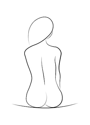 Nude woman line Art