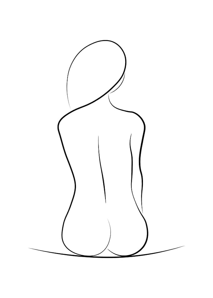 Nude woman line Art