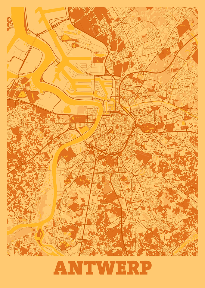 Antwerp Sunset City Map