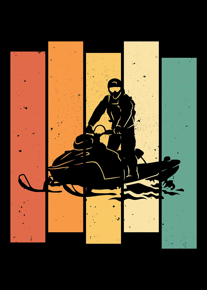 Retro Snowmobile Vintage