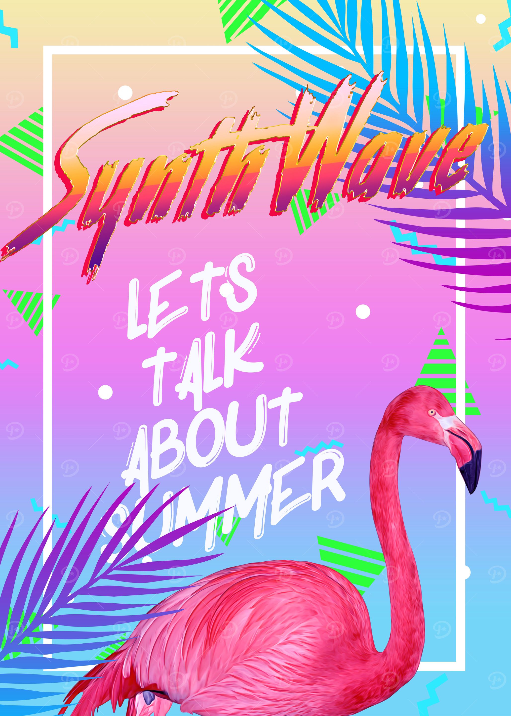Synthwave Summer flamingo