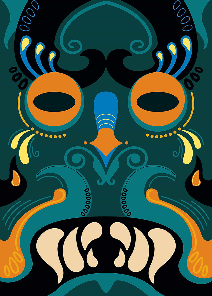 Tribal Mask Green Jaguar