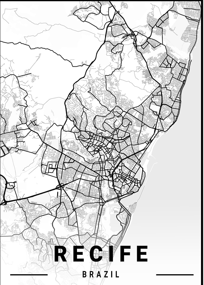 Recife Brazil City Map
