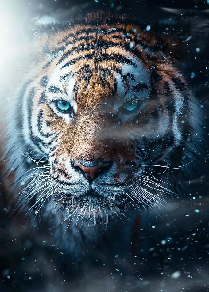 snow wild tiger face