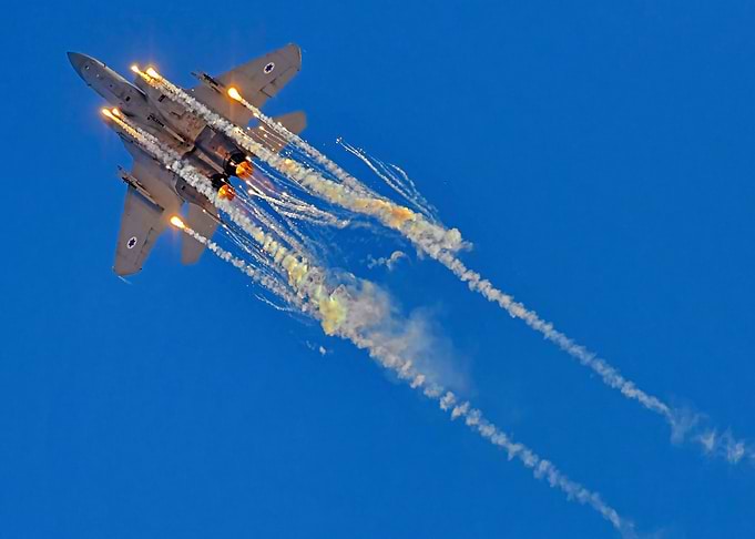 IAF F15 with flares