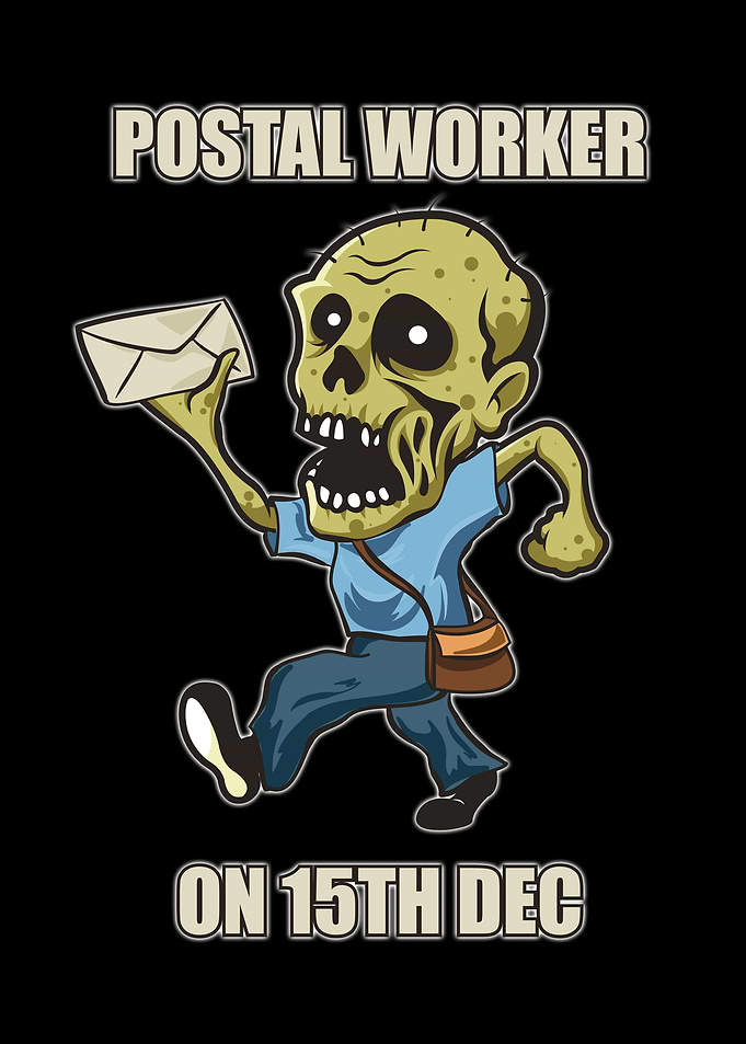 Postal Worker Funny Zombie