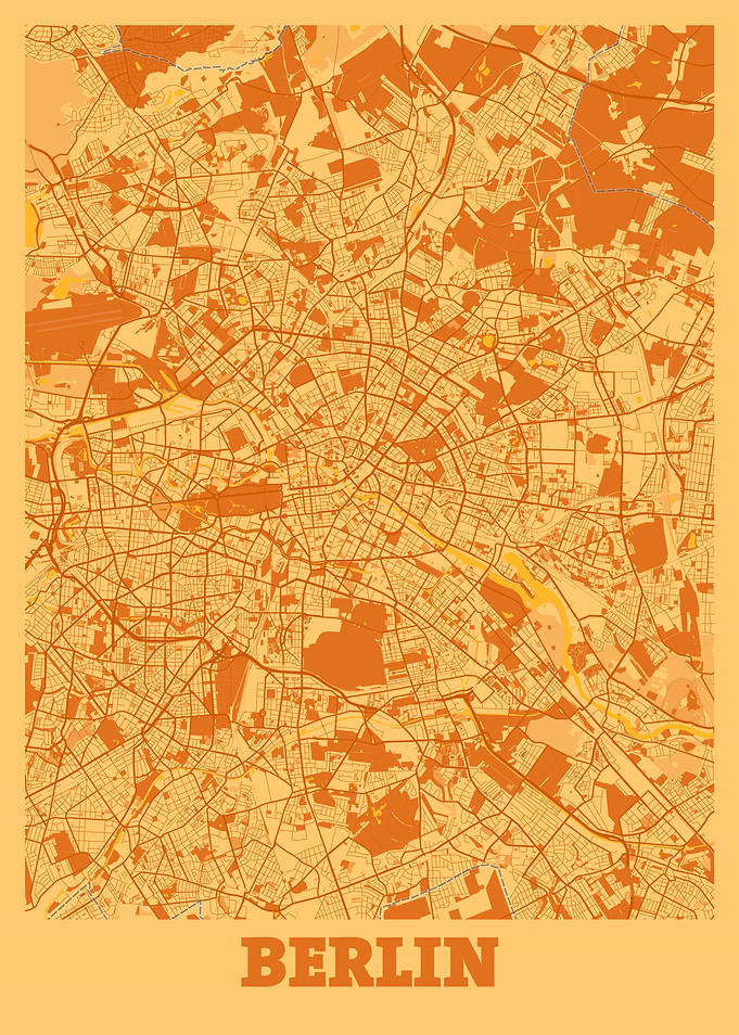 Berlin Sunset City Map