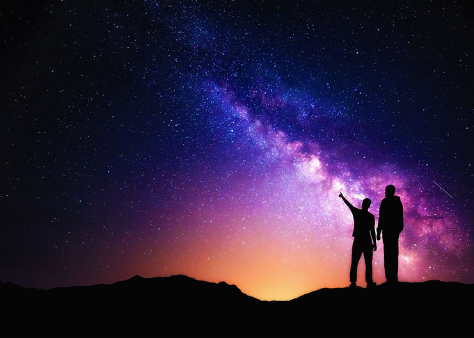 Father and Son with stars