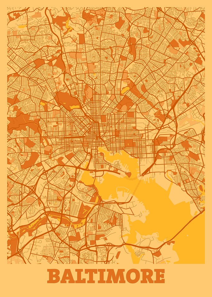 Baltimore Sunset City Map