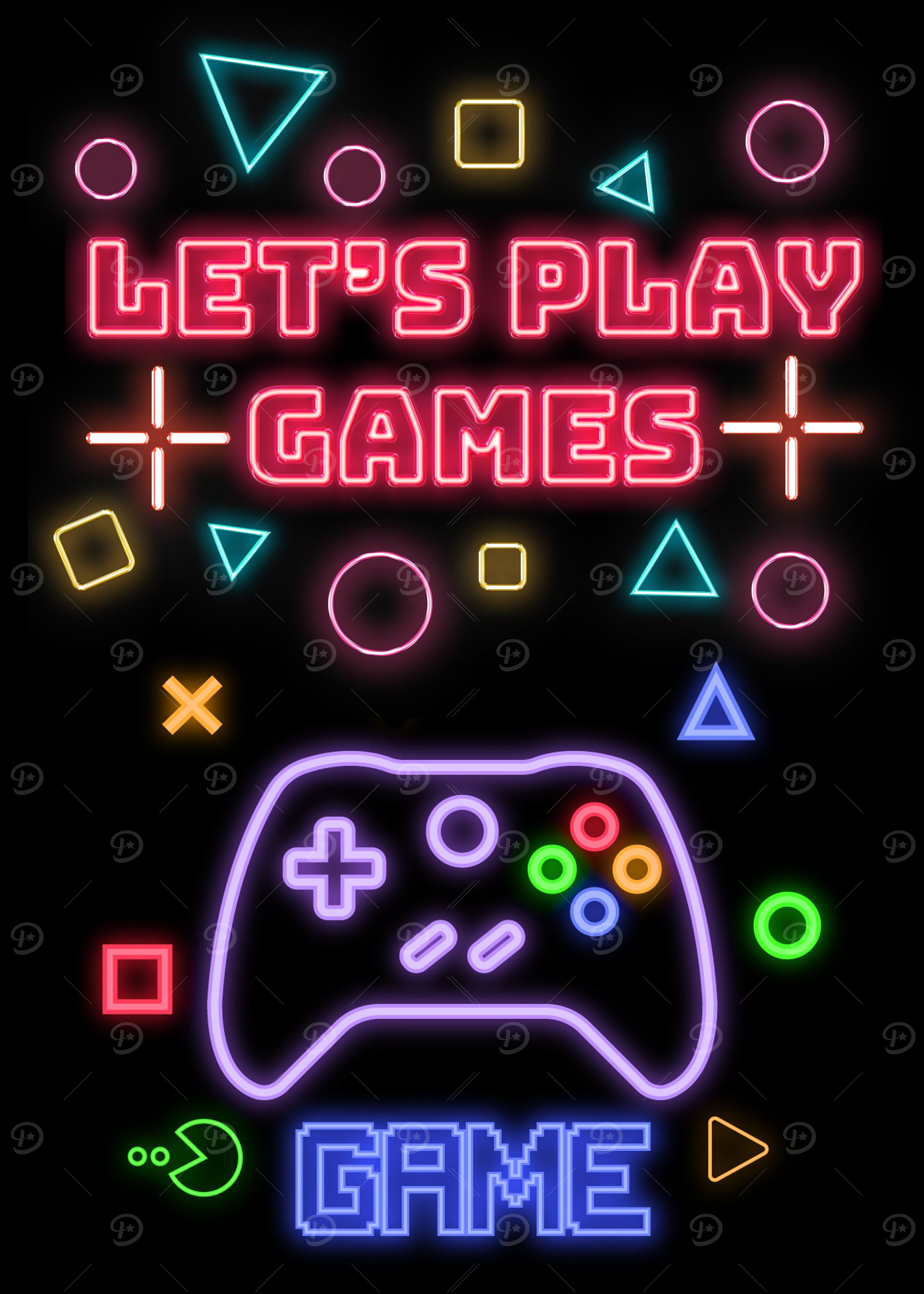 Lets play Games Gamer neon