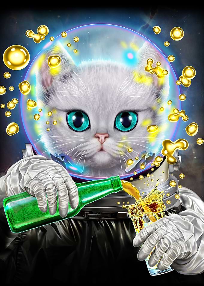 Astronaut White Cat