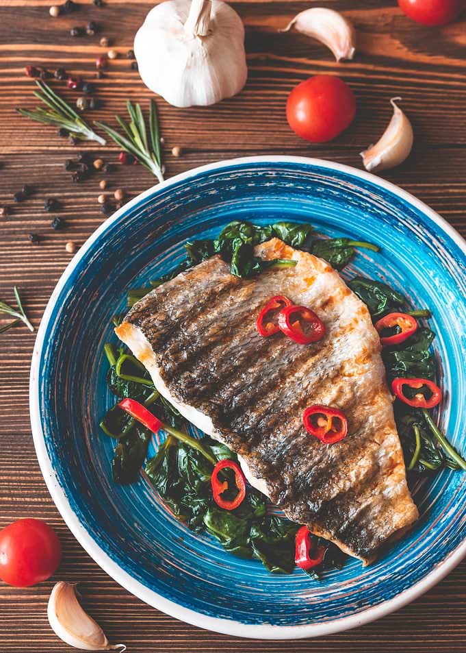 Grilled sea bream