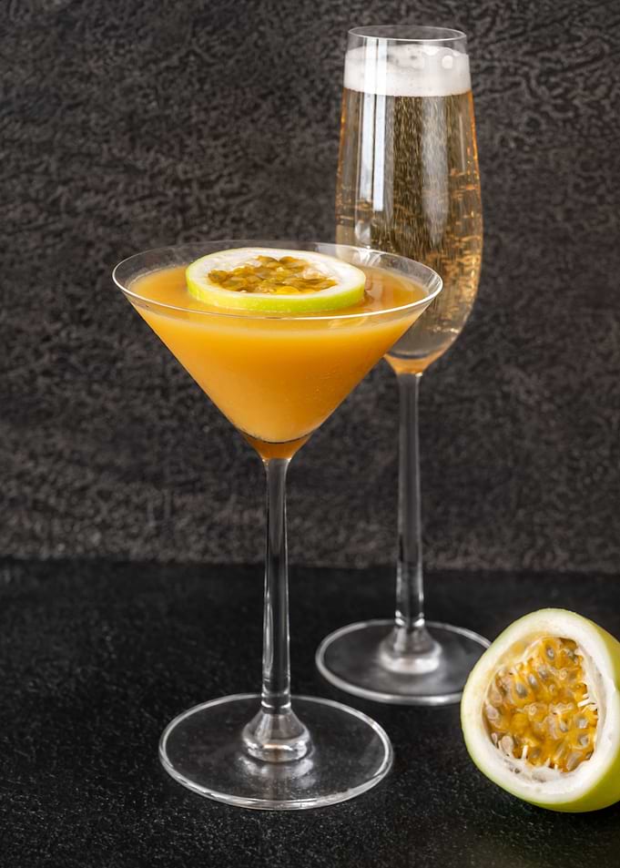 Glass of porn star martini