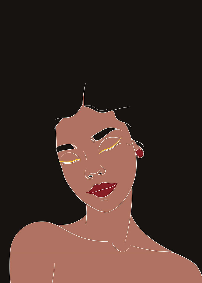 Woman beauty line art