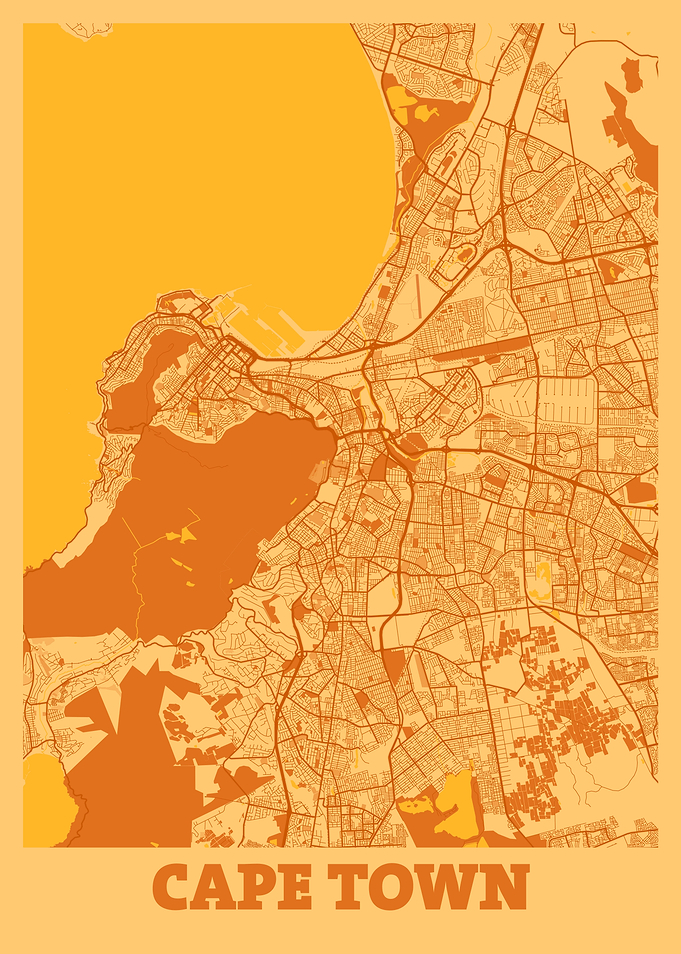 Cape Town Sunset City Map