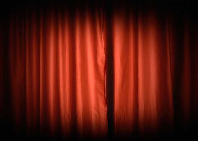 Theater curtain red front