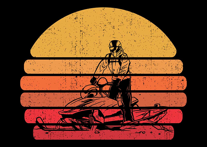 Retro Snowmobile Vintage