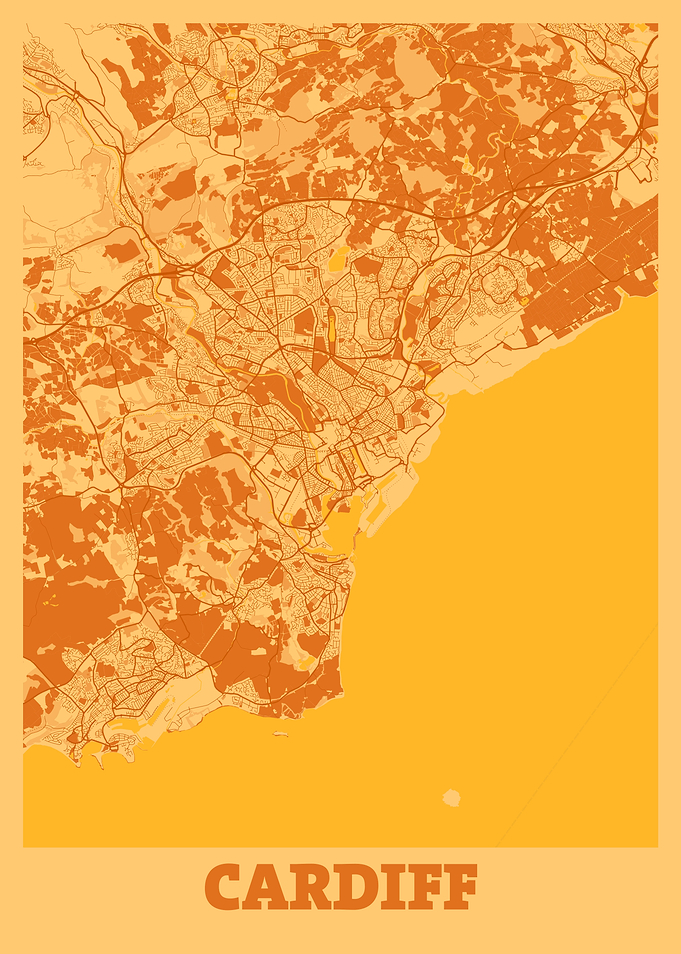 Cardiff Sunset City Map