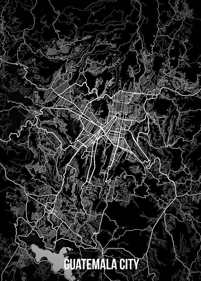 Guatemala City dark map