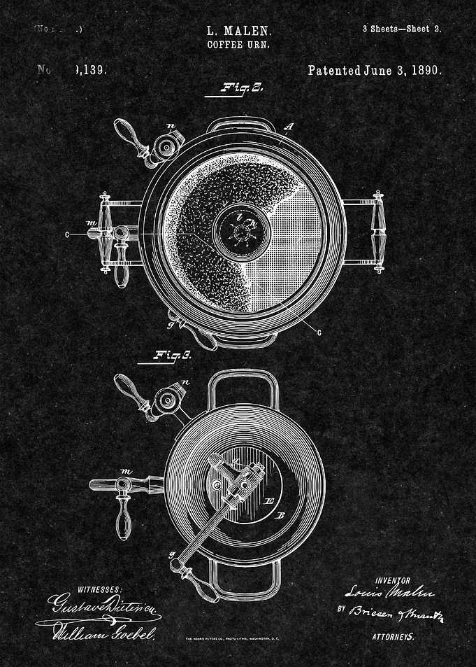 Coffee Urn Patent 1890