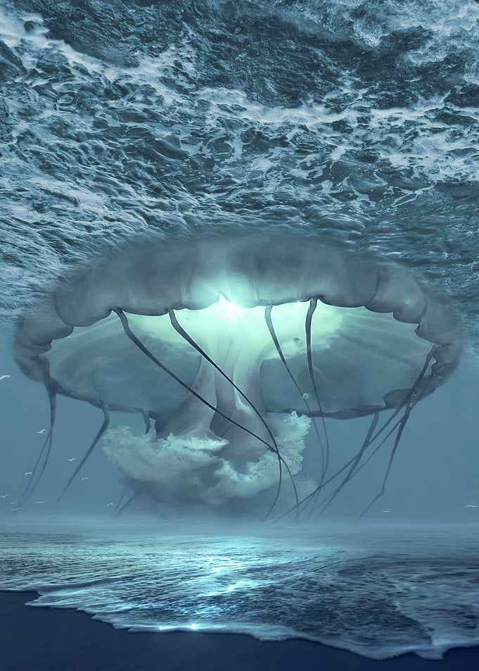 the jellyfish and the sea