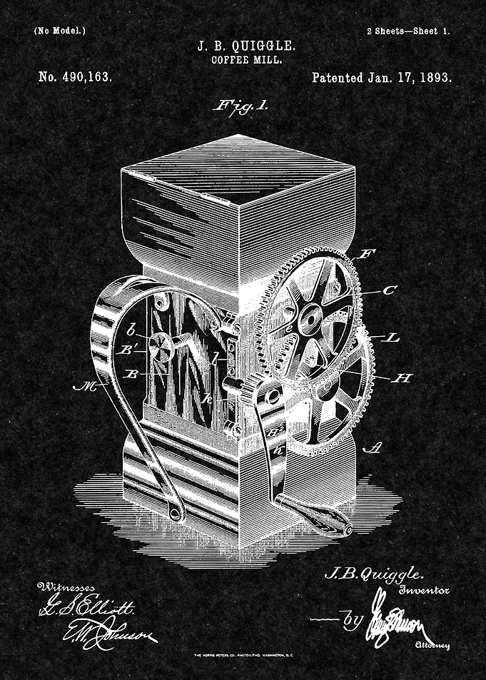 Coffee Mill Patent 1893