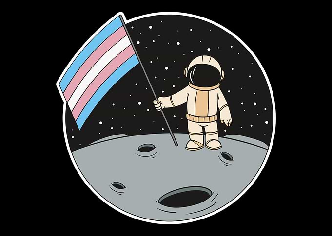 Transgender Flag Astronaut