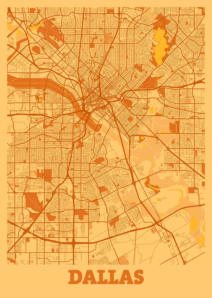 Dallas Sunset City Map
