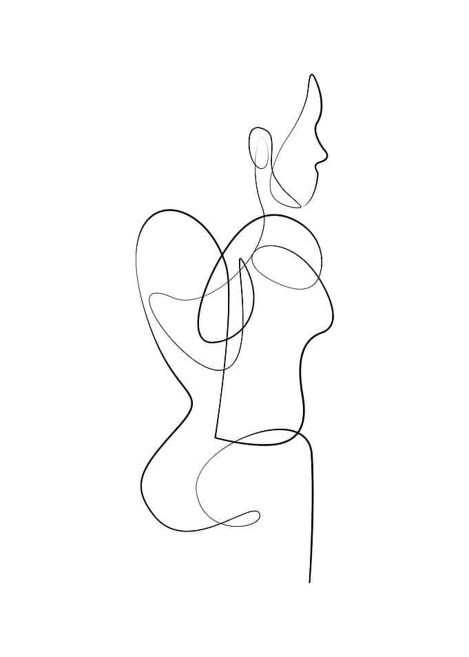 Women one line drawing