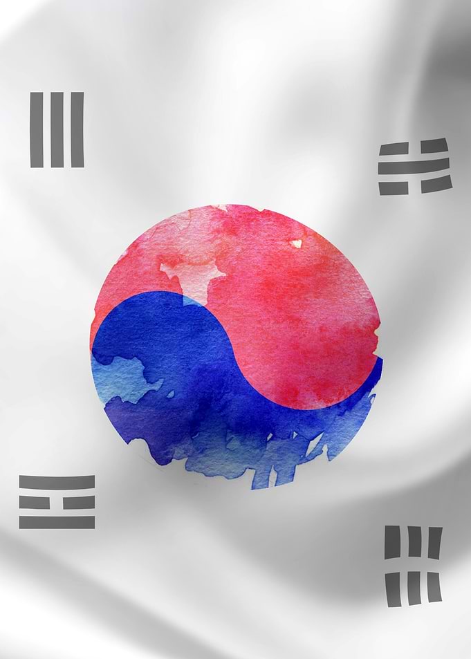 Korean watercolor flag