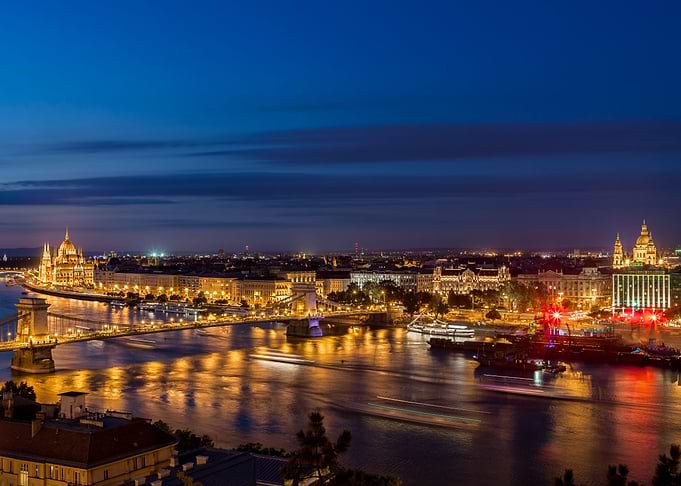 Budapest Night Cityscape