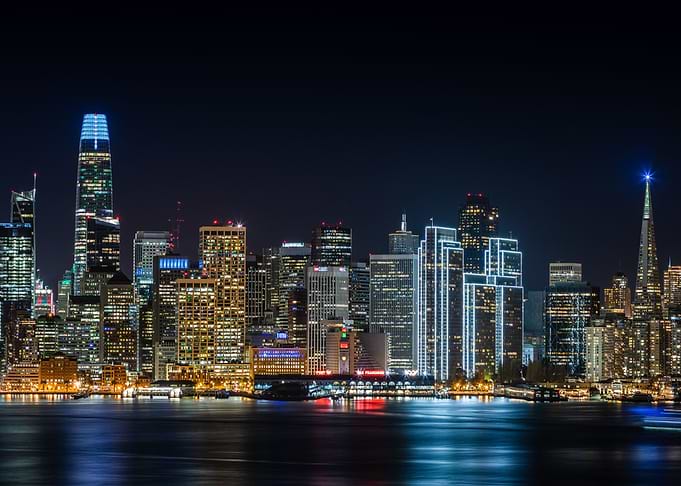 Chicago Skyline Night City
