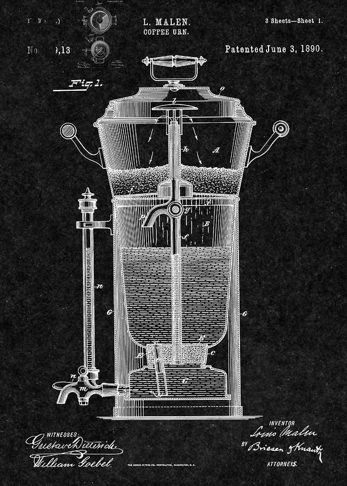 Coffee Urn Patent 1890