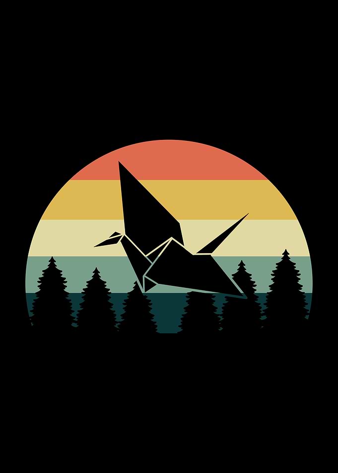 Retro Paper Crane