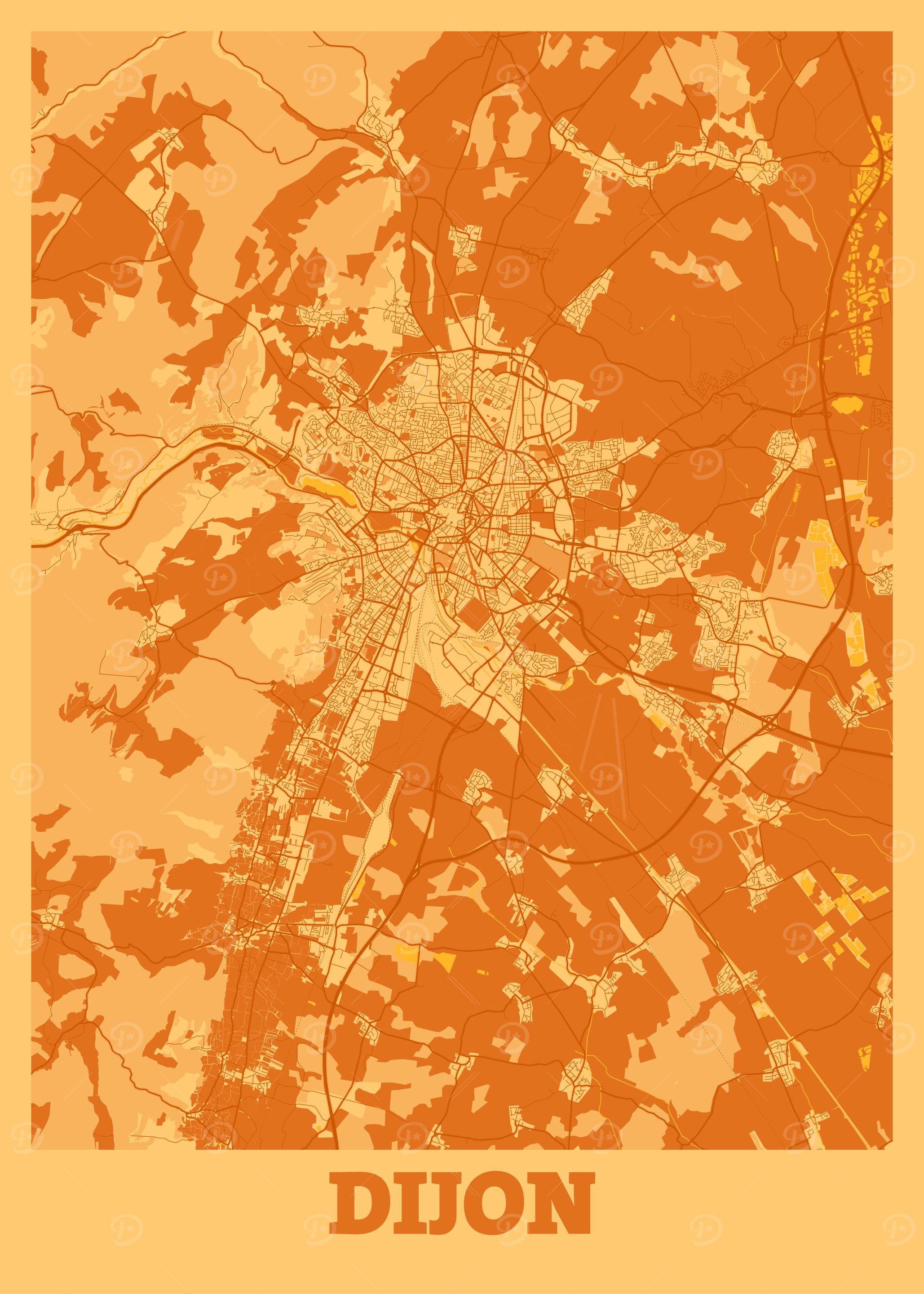 Dijon Sunset City Map